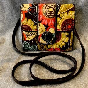 Vera Bradley Sunflower Mini Crossbody Turn Lock Bag - Retired Pattern